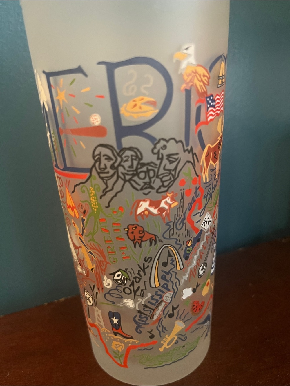 Catstudio Frosted United States-Themed Tall Glass - Multicolor - Picture 3 of 7